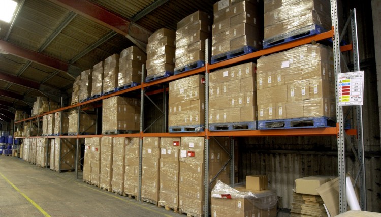 Racking in the warehouse.  We offer part or full warehouse rental